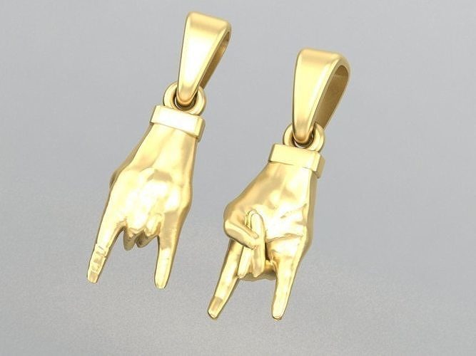  pendant rock hand  3D print model