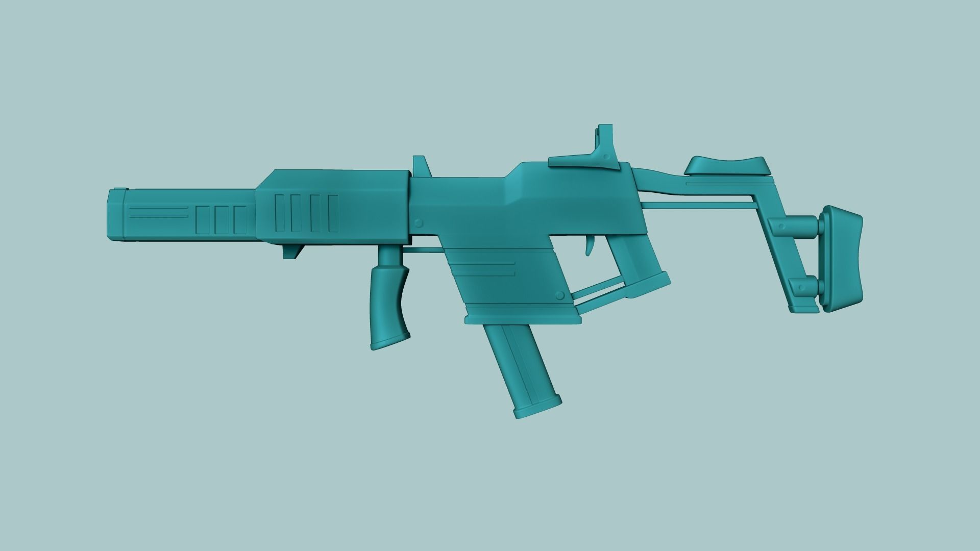 Sci-Fi Kriss Vector - Submachine Gun - Weaponry Low-poly 3D model_10