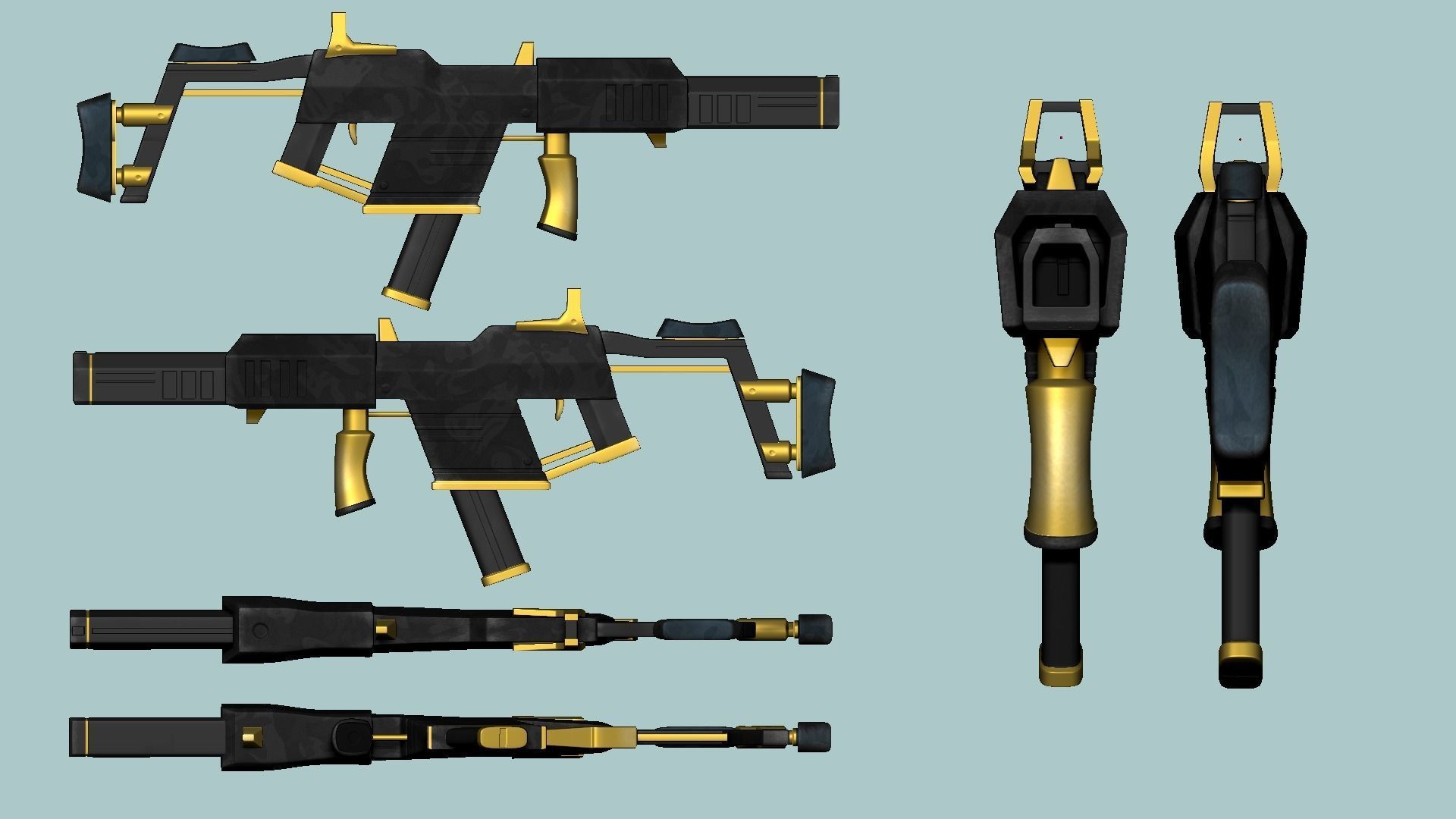Sci-Fi Kriss Vector - Submachine Gun - Weaponry Low-poly 3D model_7