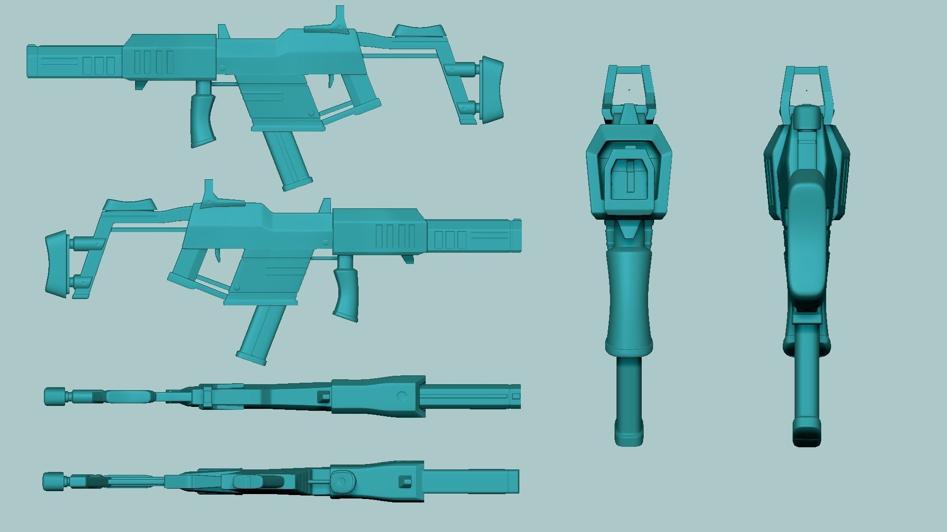 Sci-Fi Kriss Vector - Submachine Gun - Weaponry Low-poly 3D model_8