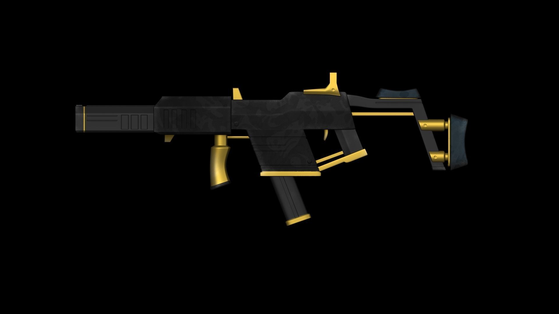 Sci-Fi Kriss Vector - Submachine Gun - Weaponry Low-poly 3D model_9