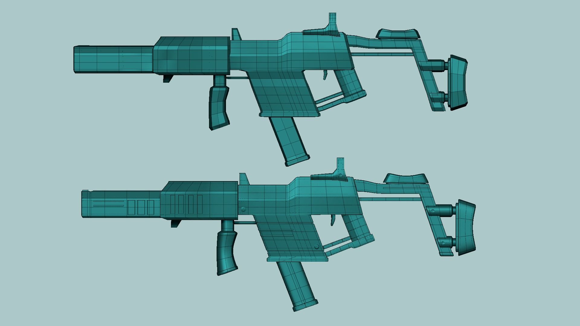 Sci-Fi Kriss Vector - Submachine Gun - Weaponry Low-poly 3D model_14