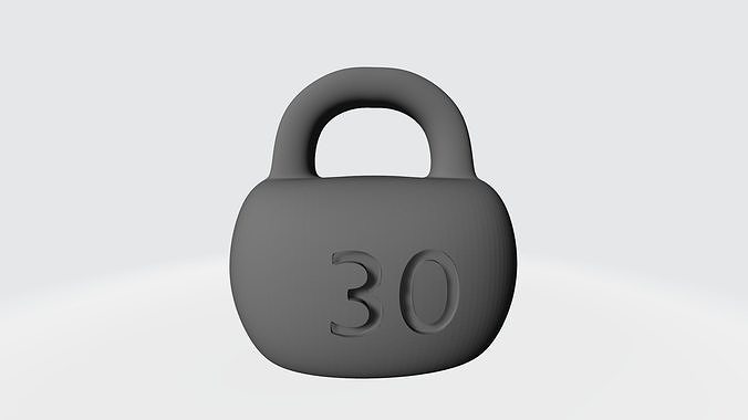 Weight weighted kettlebell with number 3D print model