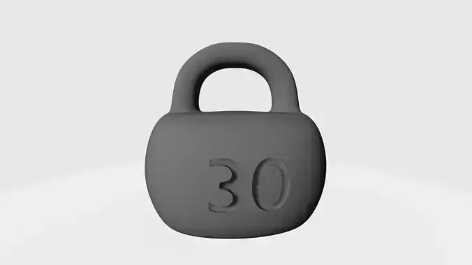 Weight weighted kettlebell with number 3D print model
