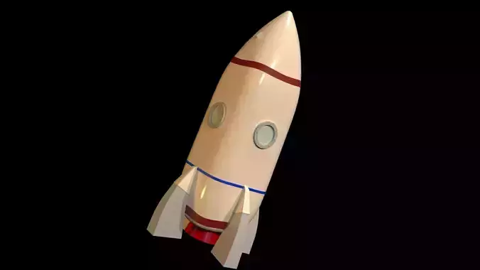 CARTOON WHITE  ROCKET 