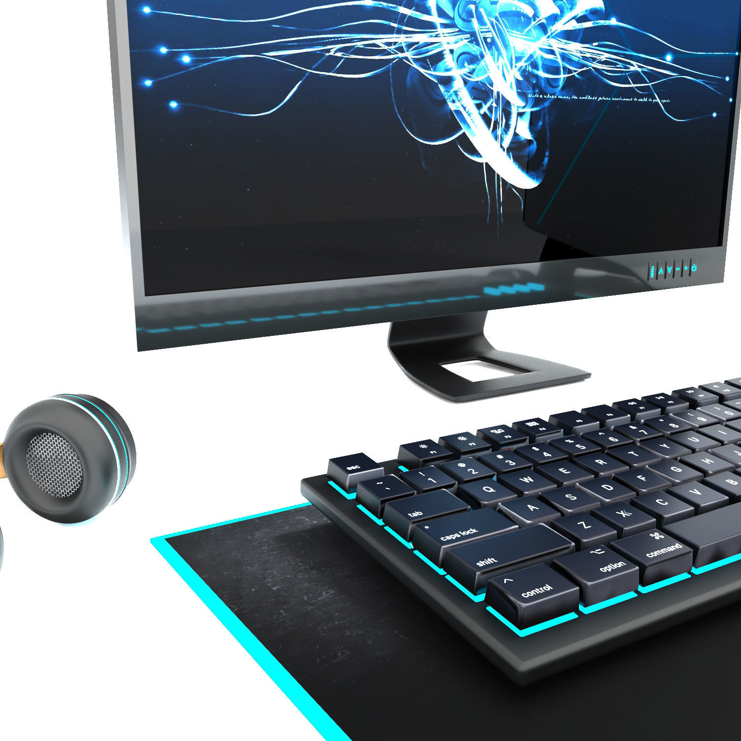 pc gamer set 4 3D model_2