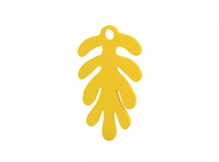 Earring leaf charm 3D print model_0