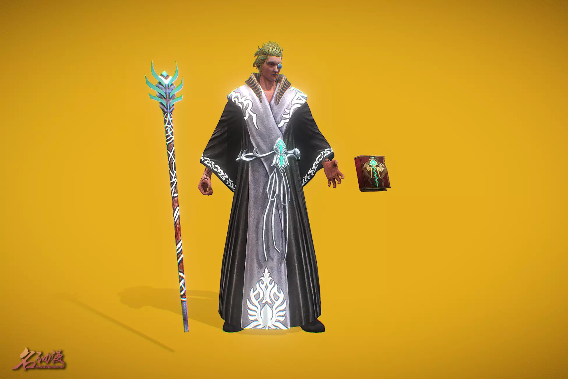 RPG Wizard Low-poly 3D model_0