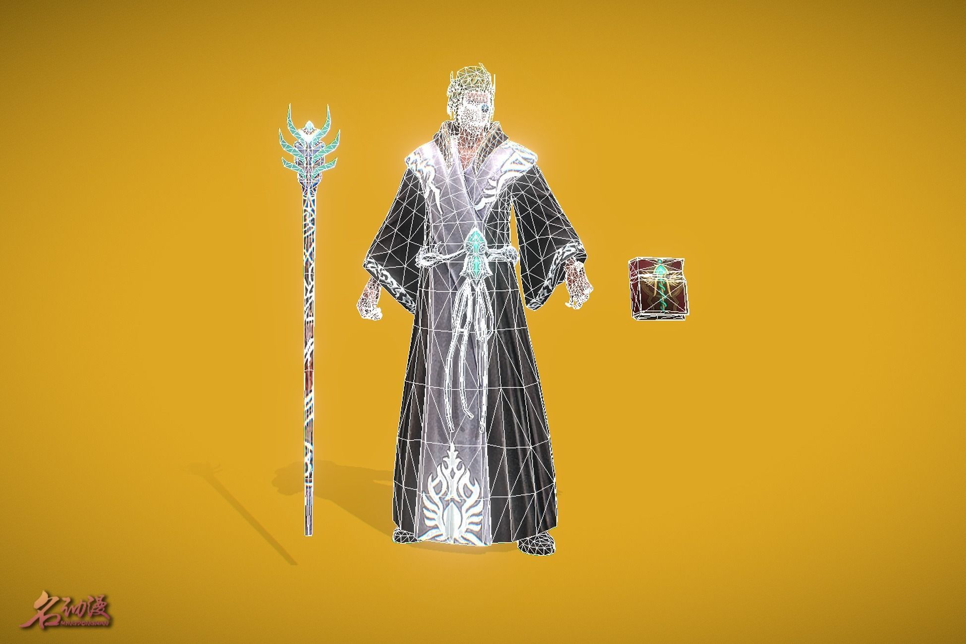 RPG Wizard Low-poly 3D model_5