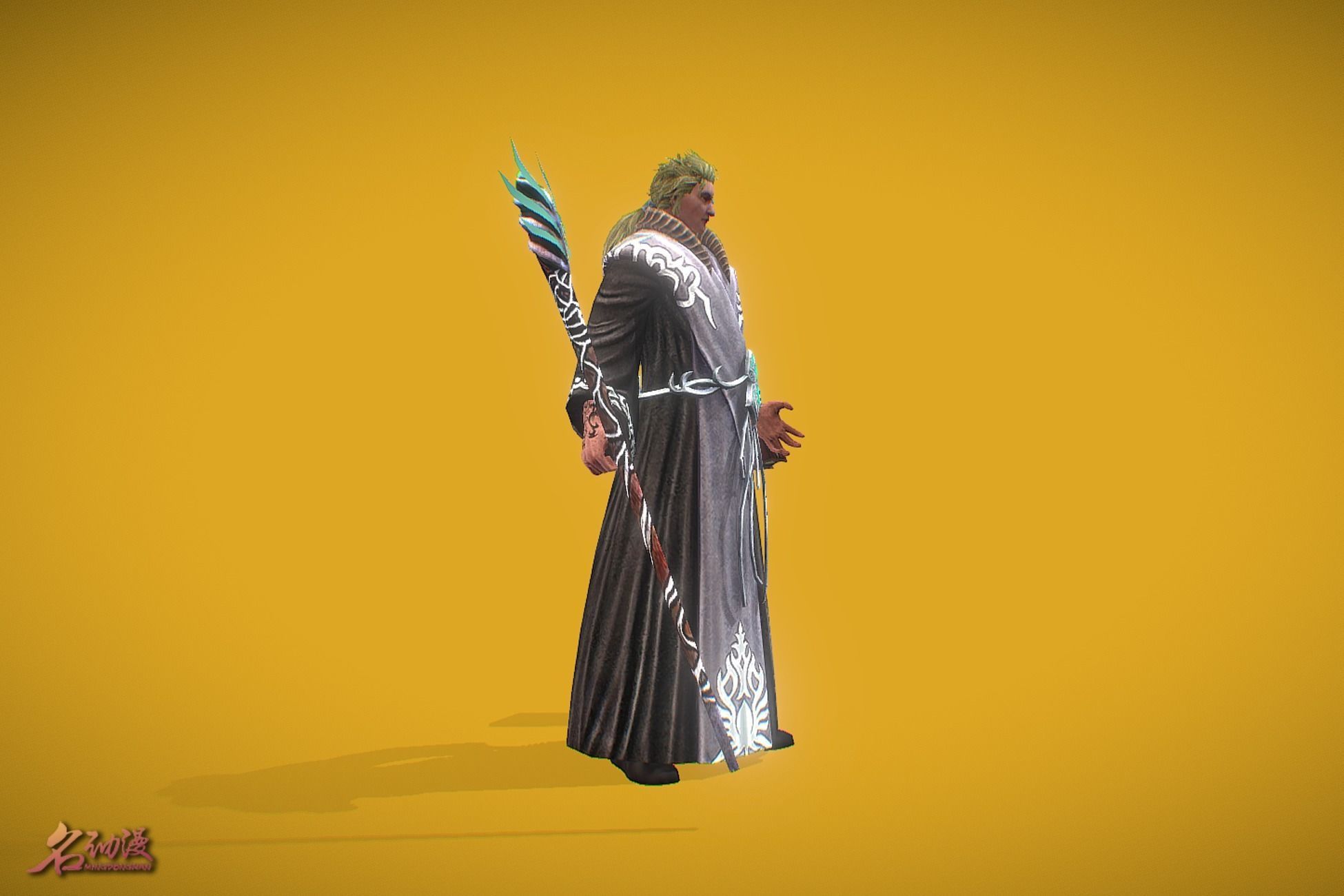 RPG Wizard Low-poly 3D model_3