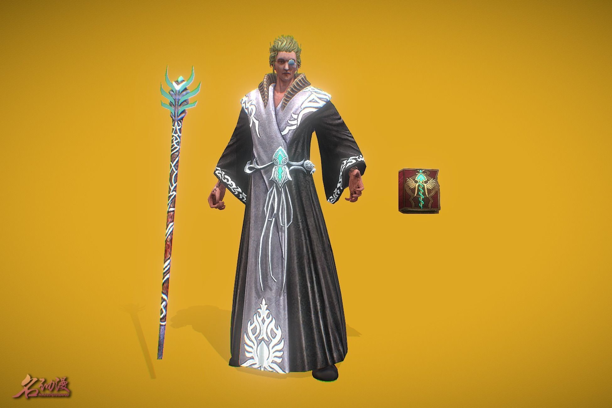 RPG Wizard Low-poly 3D model_1