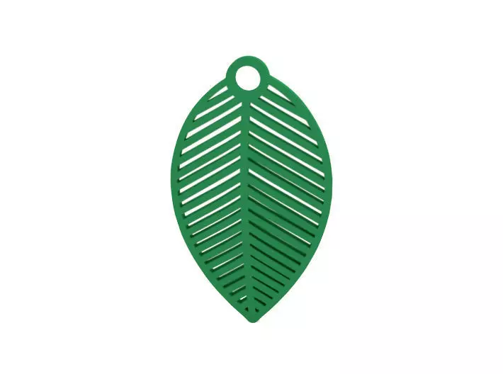 Earring leaf pendant 3D print model_0