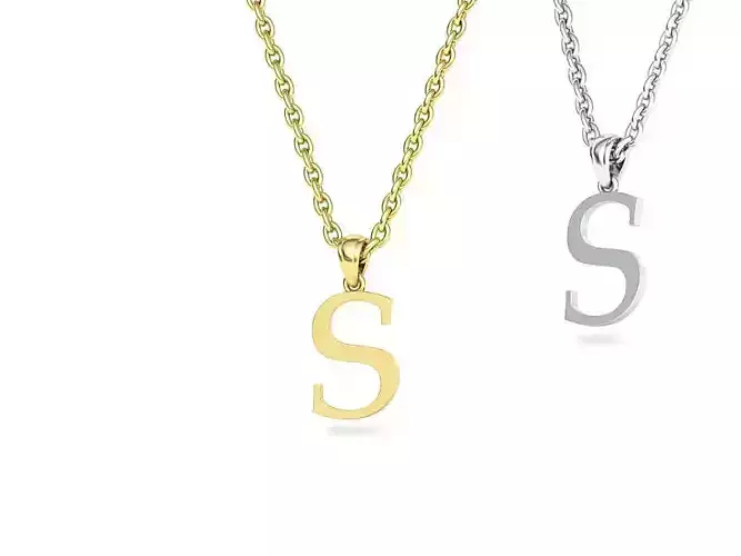 S INITIAL LETTER NECKLACE printable 3dmodel 3D print model