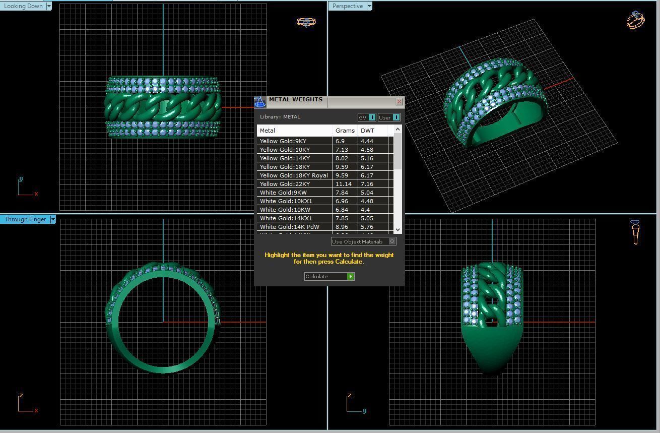 rings gold and diamond ring 3D print model_3