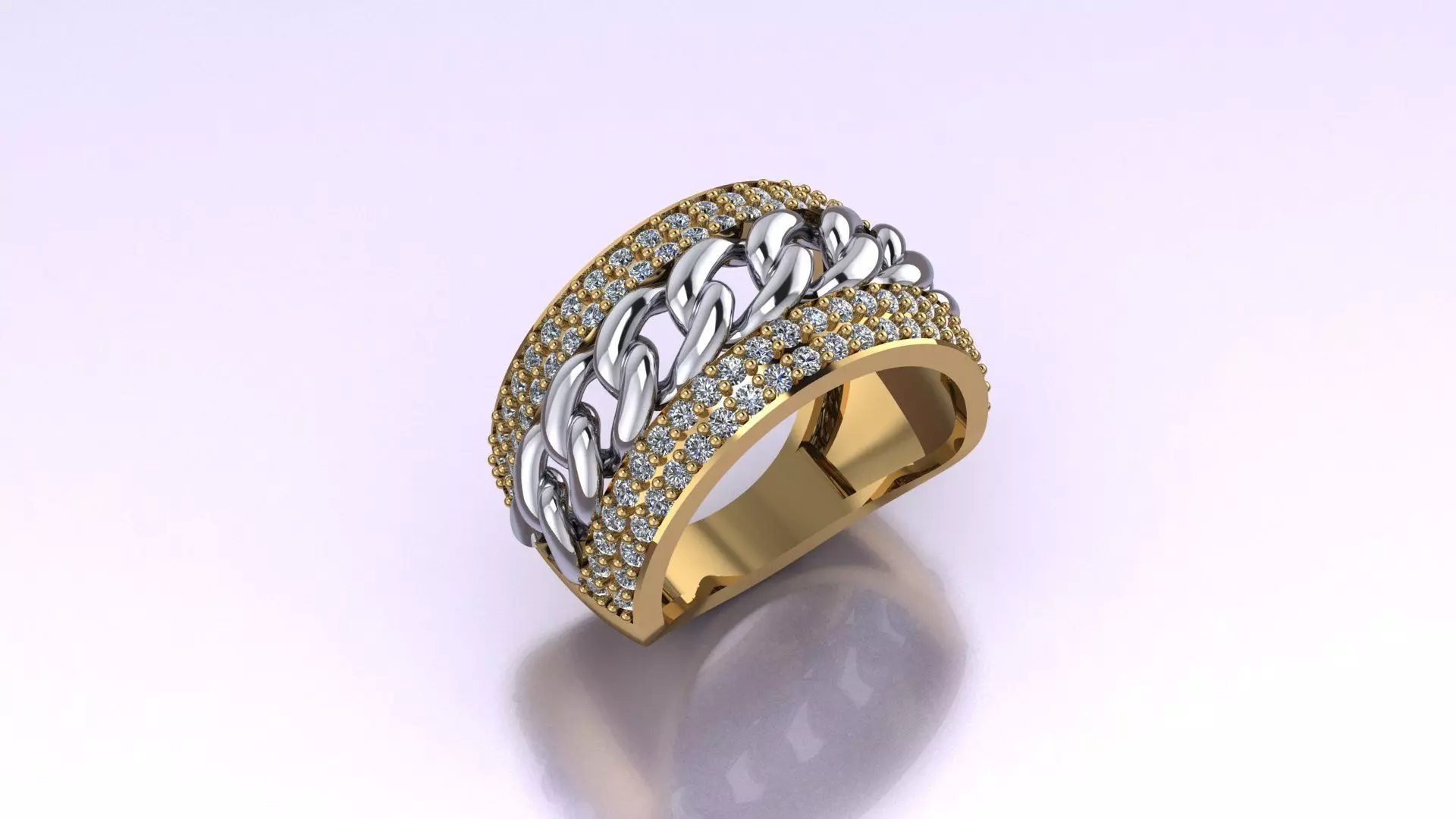 rings gold and diamond ring 3D print model_0