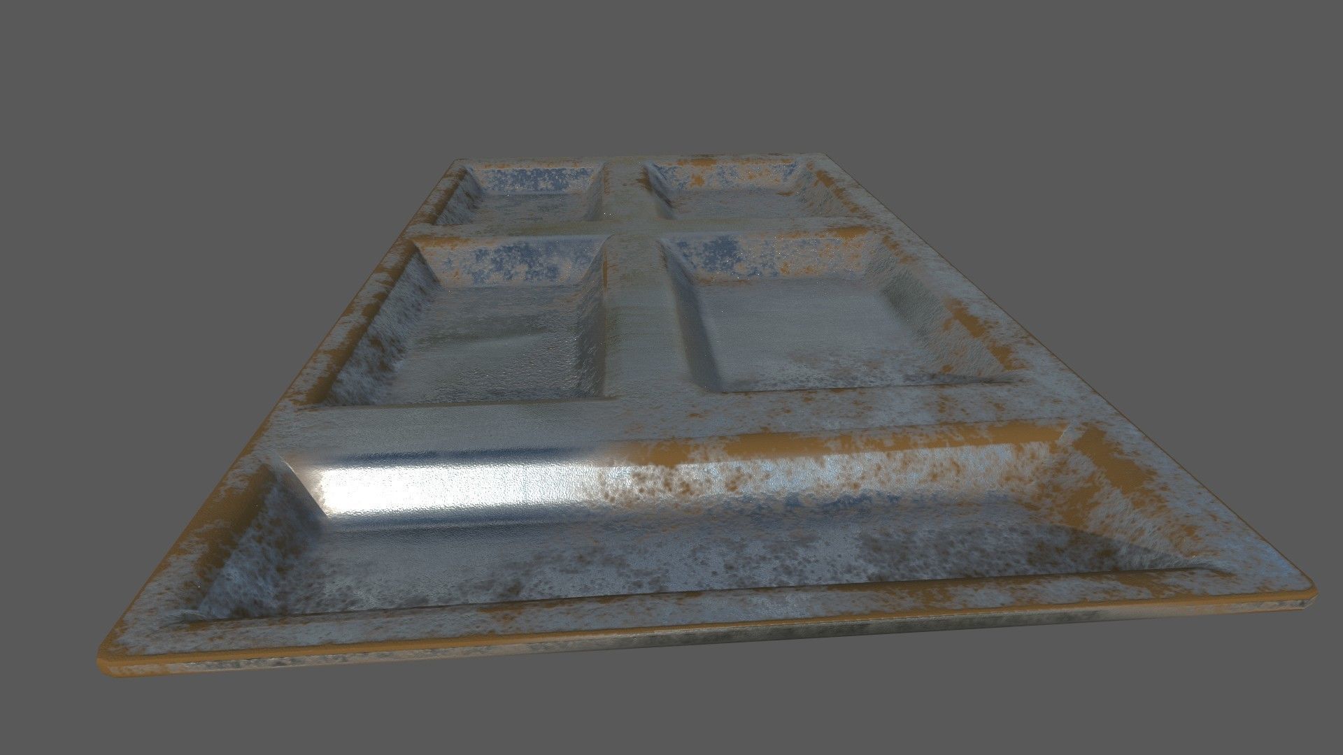 Dirty Military Refectory Set Low-poly 3D model_58