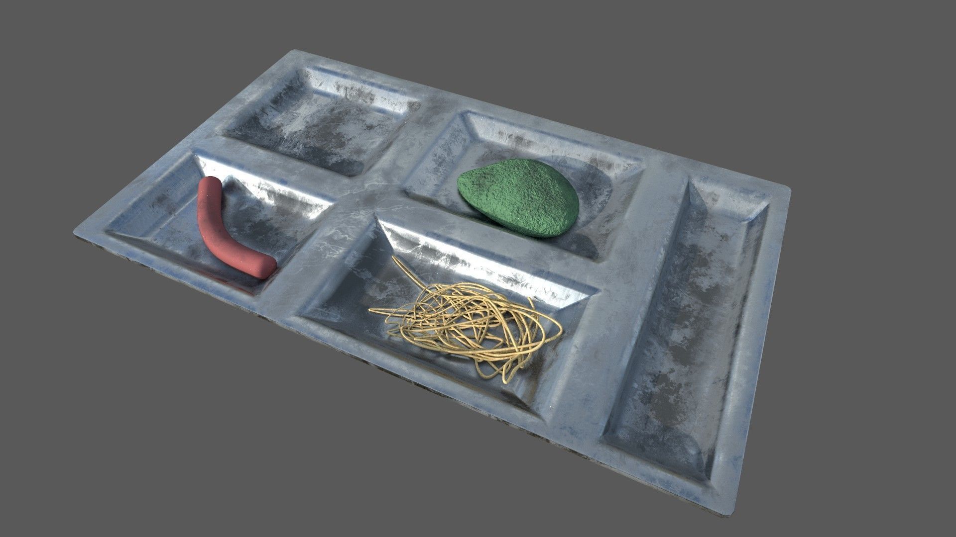 Dirty Military Refectory Set Low-poly 3D model_65