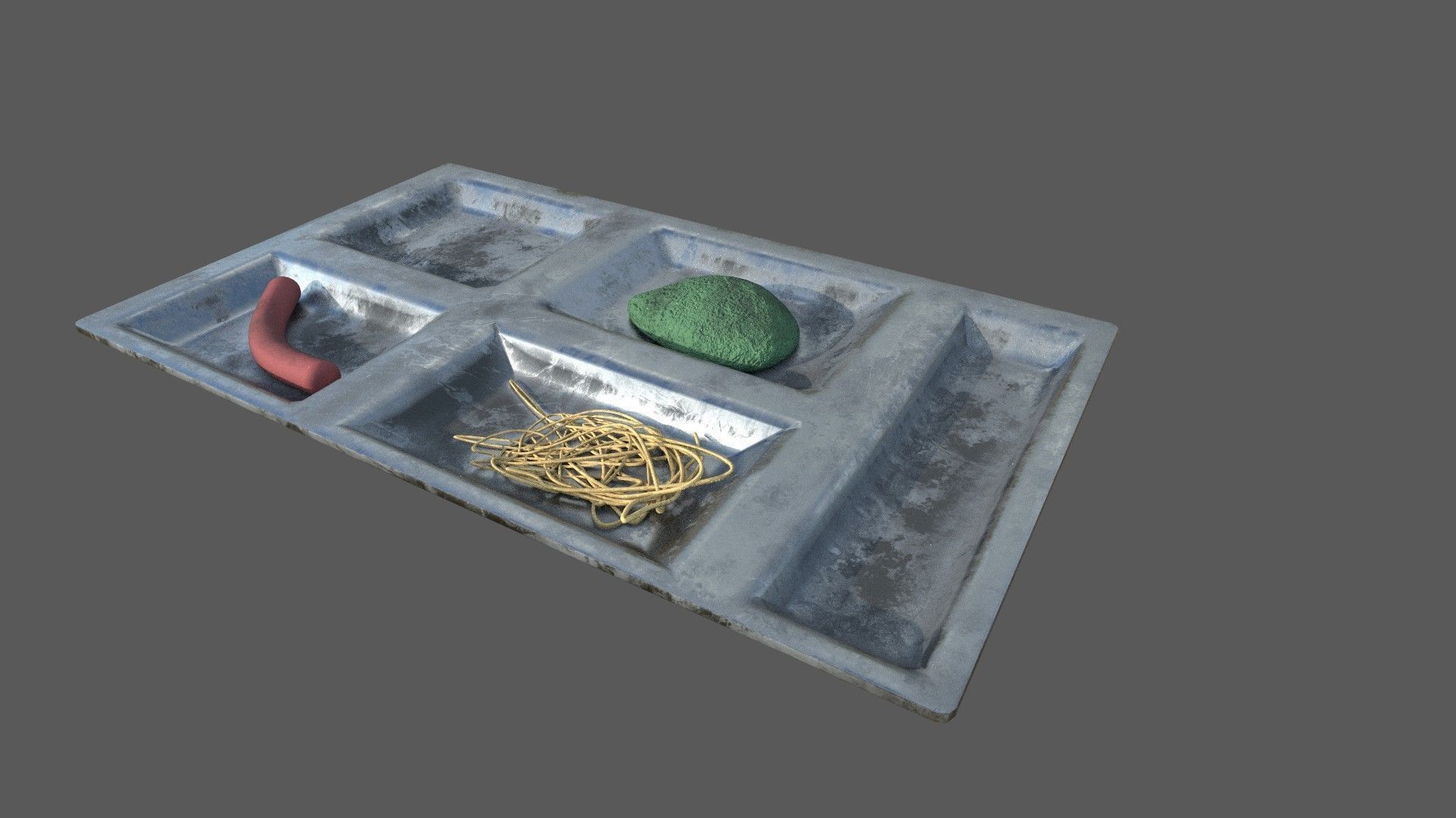 Dirty Military Refectory Set Low-poly 3D model_61