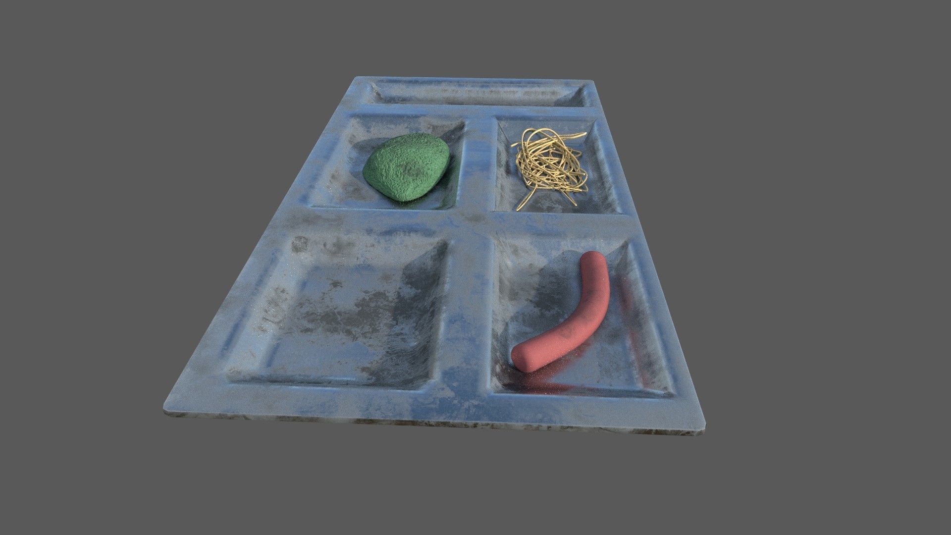 Dirty Military Refectory Set Low-poly 3D model_30