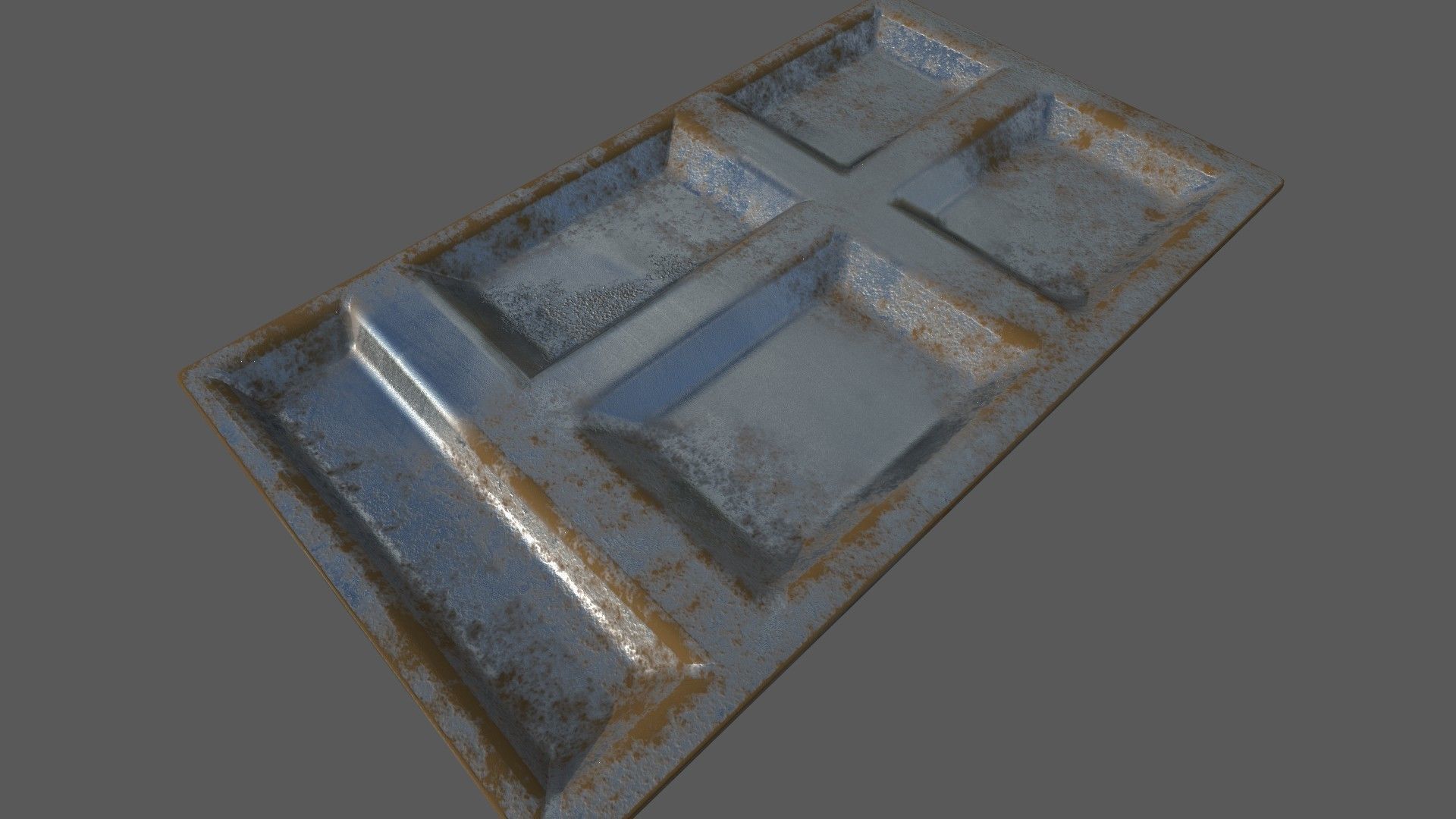 Dirty Military Refectory Set Low-poly 3D model_57