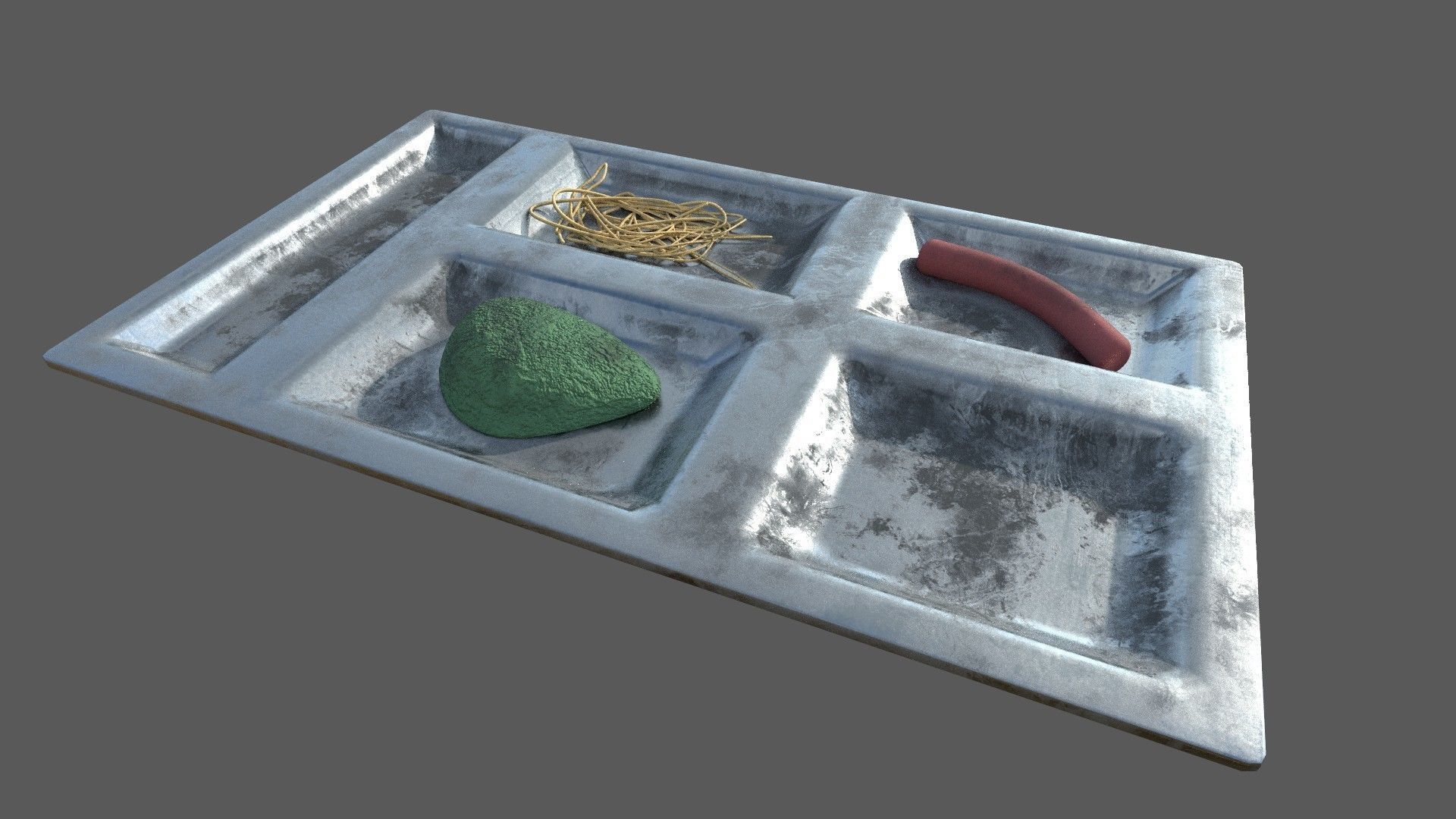Dirty Military Refectory Set Low-poly 3D model_63