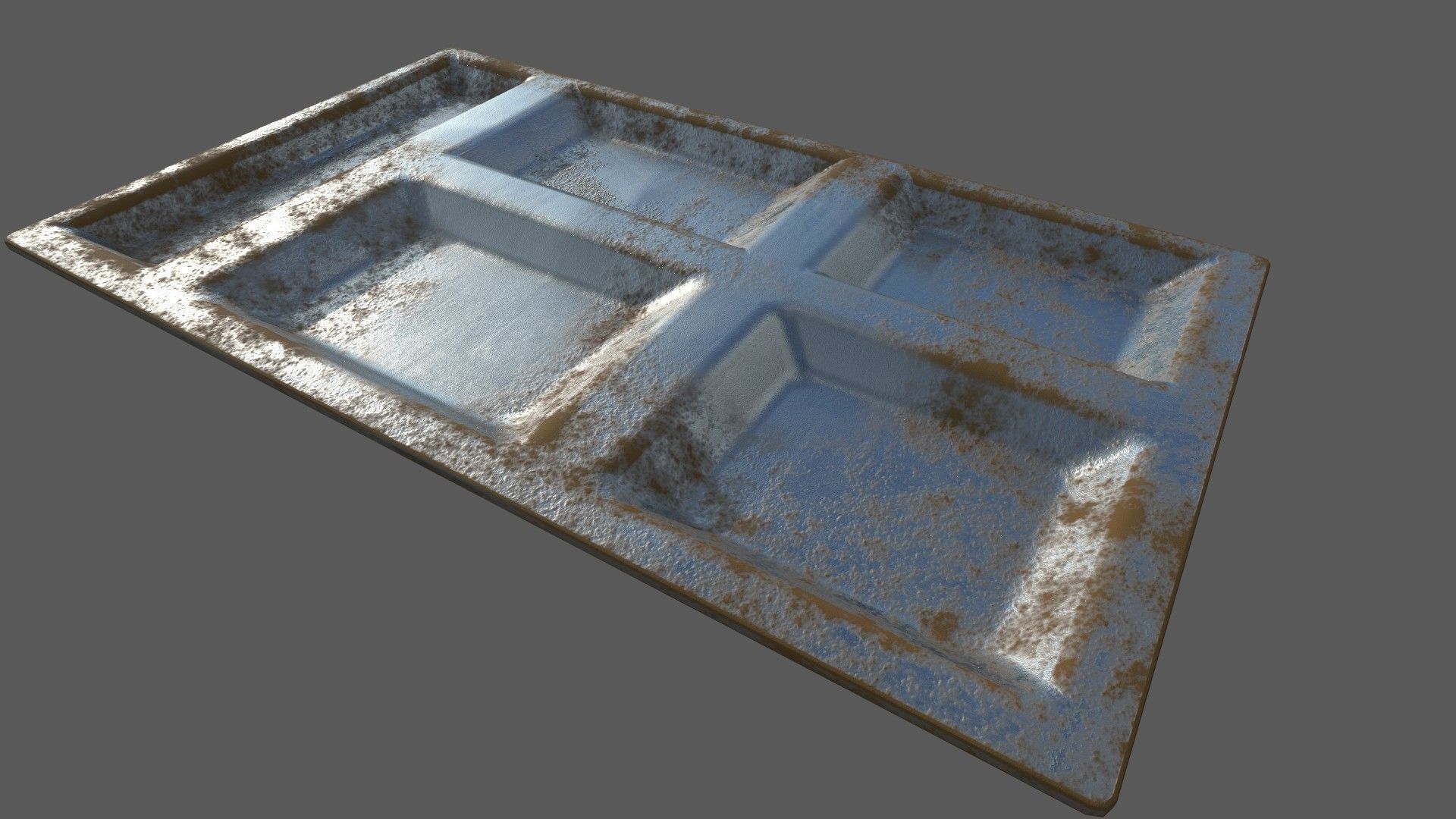 Dirty Military Refectory Set Low-poly 3D model_56