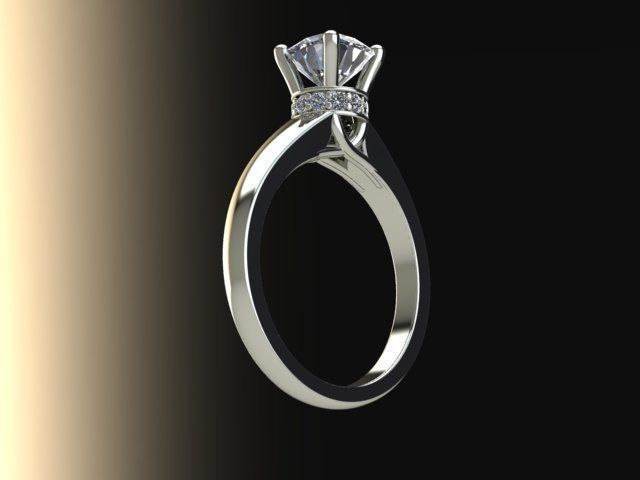 10083 engagement ring with princess cut diamond 3D print model_4