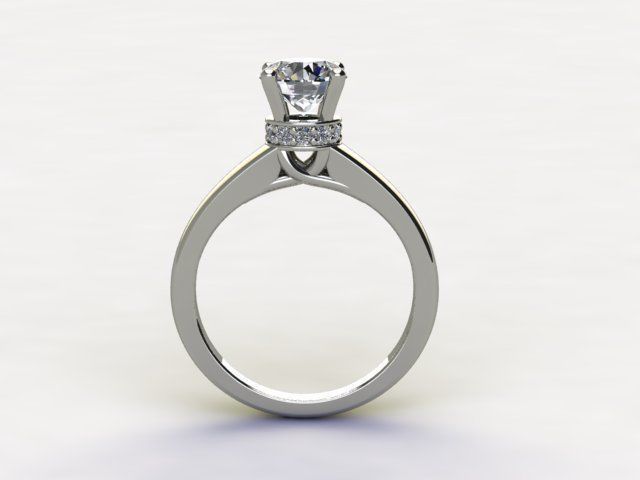 10083 engagement ring with princess cut diamond 3D print model_1