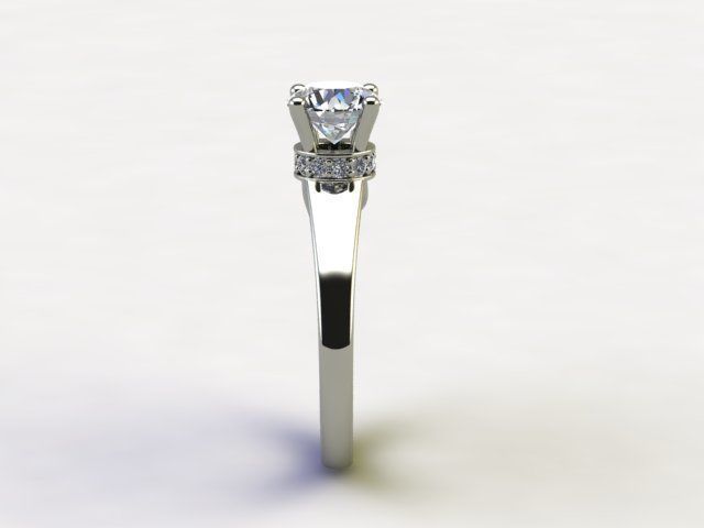 10083 engagement ring with princess cut diamond 3D print model_2