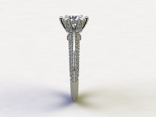 10088 diamond engagement ring with pave setting 3D print model_2