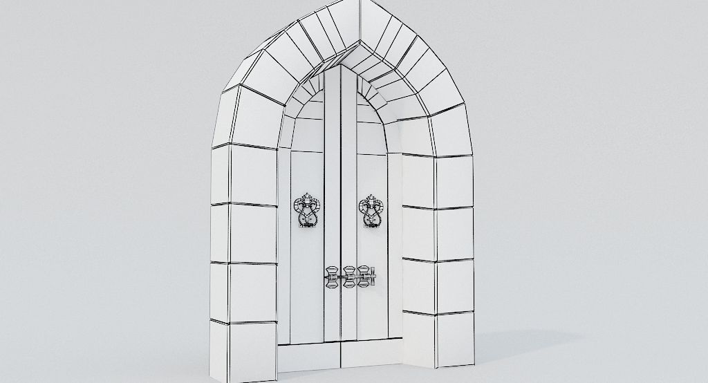 Medieval Door-6 Low-poly 3D model_8