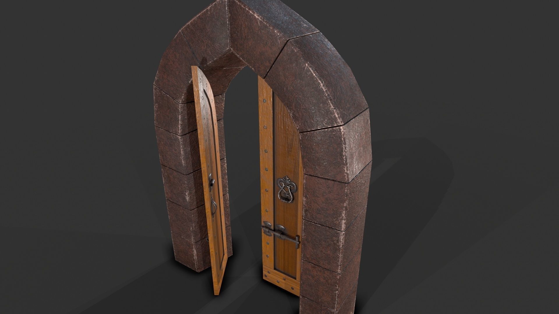 Medieval Door-6 Low-poly 3D model_6