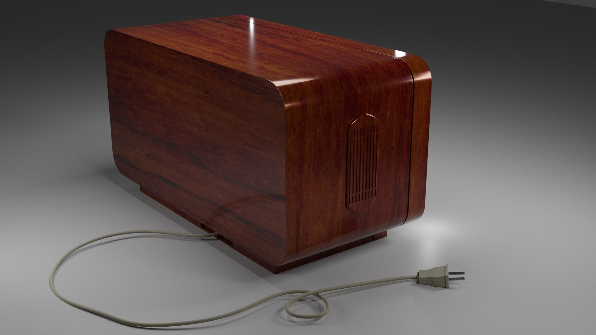 Soviet old radio 3D model_2