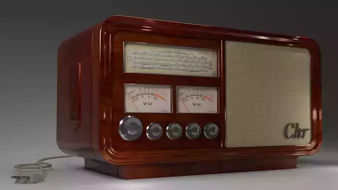 Soviet old radio 3D model