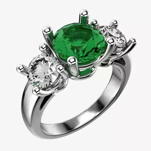 Trilogy 3 Stone Ring 3D print model