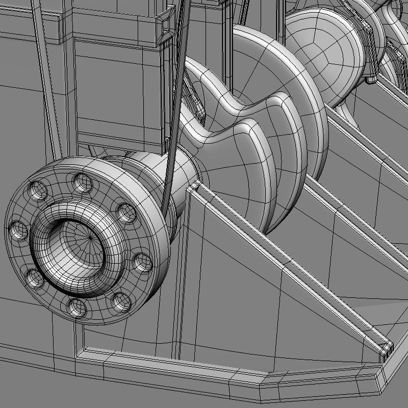 Animated L4 16V Engine Section 3D model_9