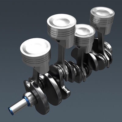 Animated L4 Engine Cylinders 3D model_7