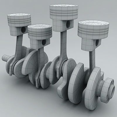 Animated L4 Engine Cylinders 3D model_11