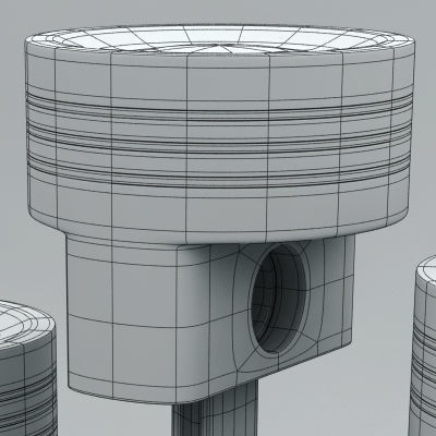 Animated L4 Engine Cylinders 3D model_13
