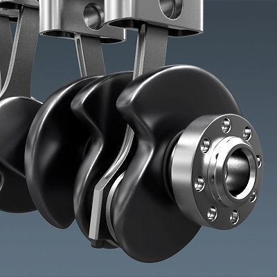 Animated L4 Engine Cylinders 3D model_3