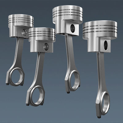 Animated L4 Engine Cylinders 3D model_8