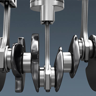 Animated L4 Engine Cylinders 3D model_4