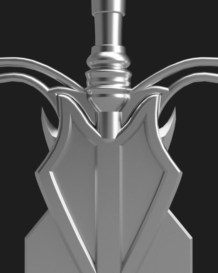 Sword 3D model golden Low-poly 3D model_7