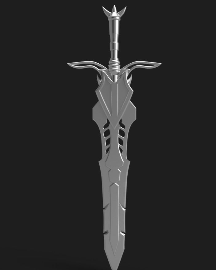 Sword 3D model golden Low-poly 3D model_5