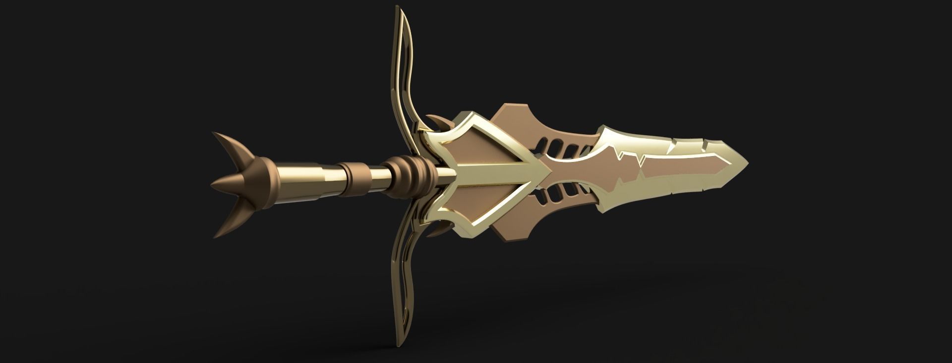 Sword 3D model golden Low-poly 3D model_4
