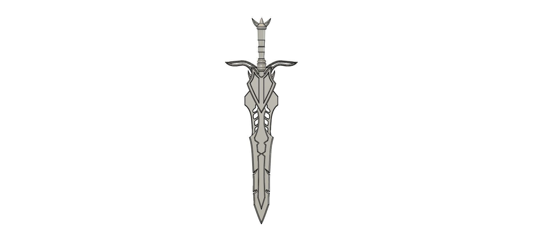 Sword 3D model golden Low-poly 3D model_8