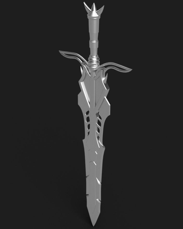 Sword 3D model golden Low-poly 3D model_6