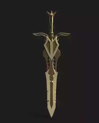 Sword 3D model golden