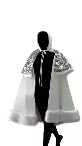 HOODED CAPE FUR
