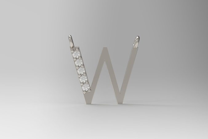 Alphabets Letter W Pendant 3D print model